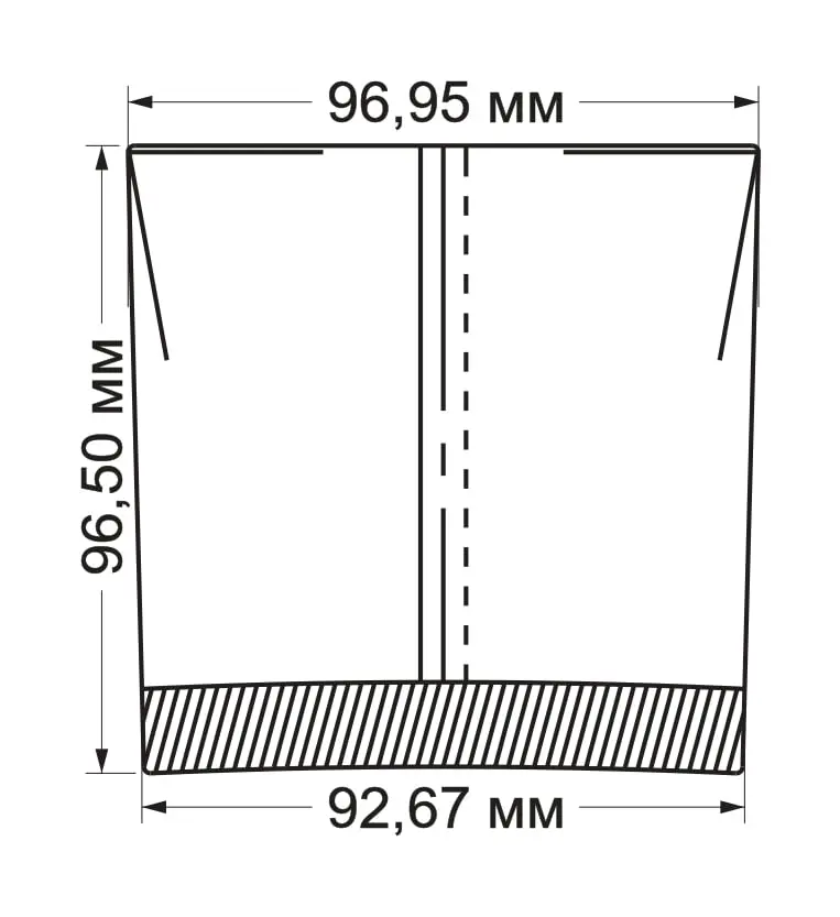 Бумажный однослойный донар бокс с логотипом 96,95 x 96,5 x 92,67
